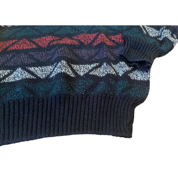 Vintage Michael Gerald Acrylic Knit Sweater; Mens Large Grandpa Cosby Retro 80s - Picture 3 of 6